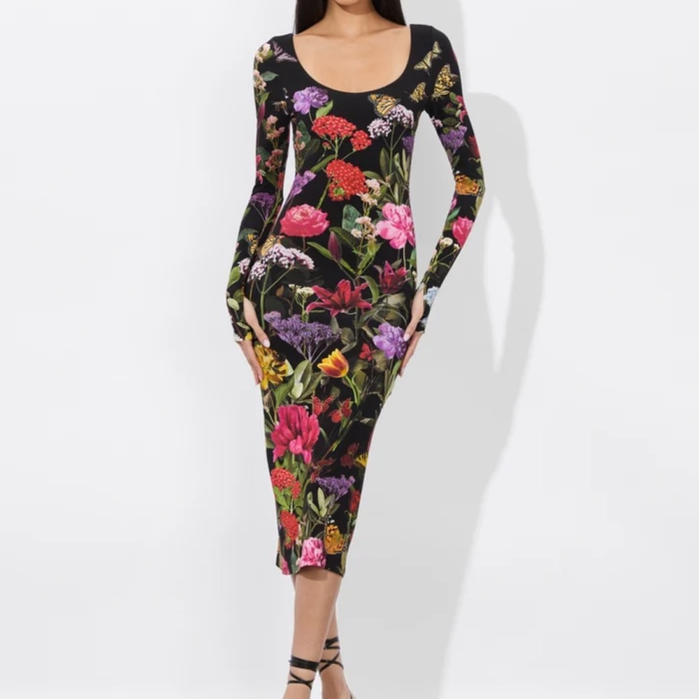 Alice + Olivia Multicolor Floral Long Sleeve Dress